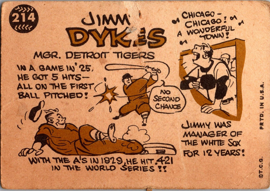 1960 Topps #214 Jimmie Dykes