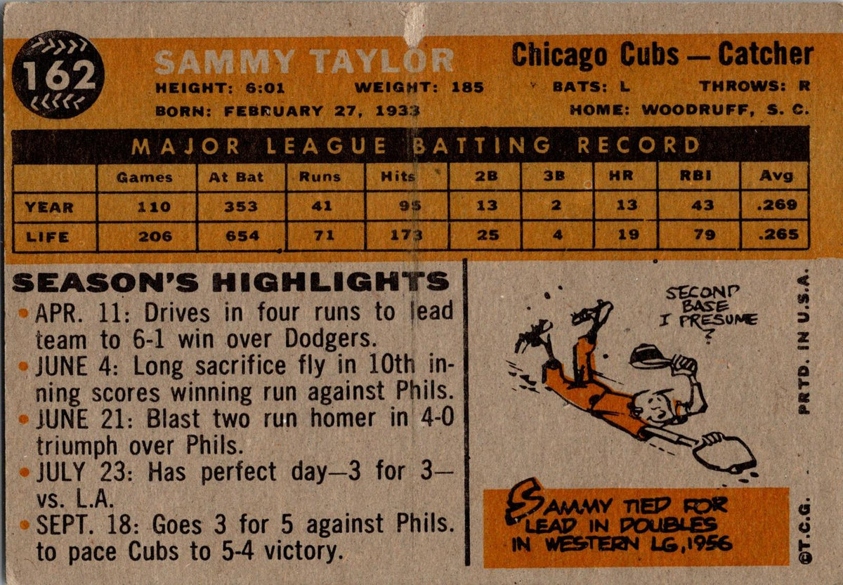 1960 Topps #162 Sammy Taylor