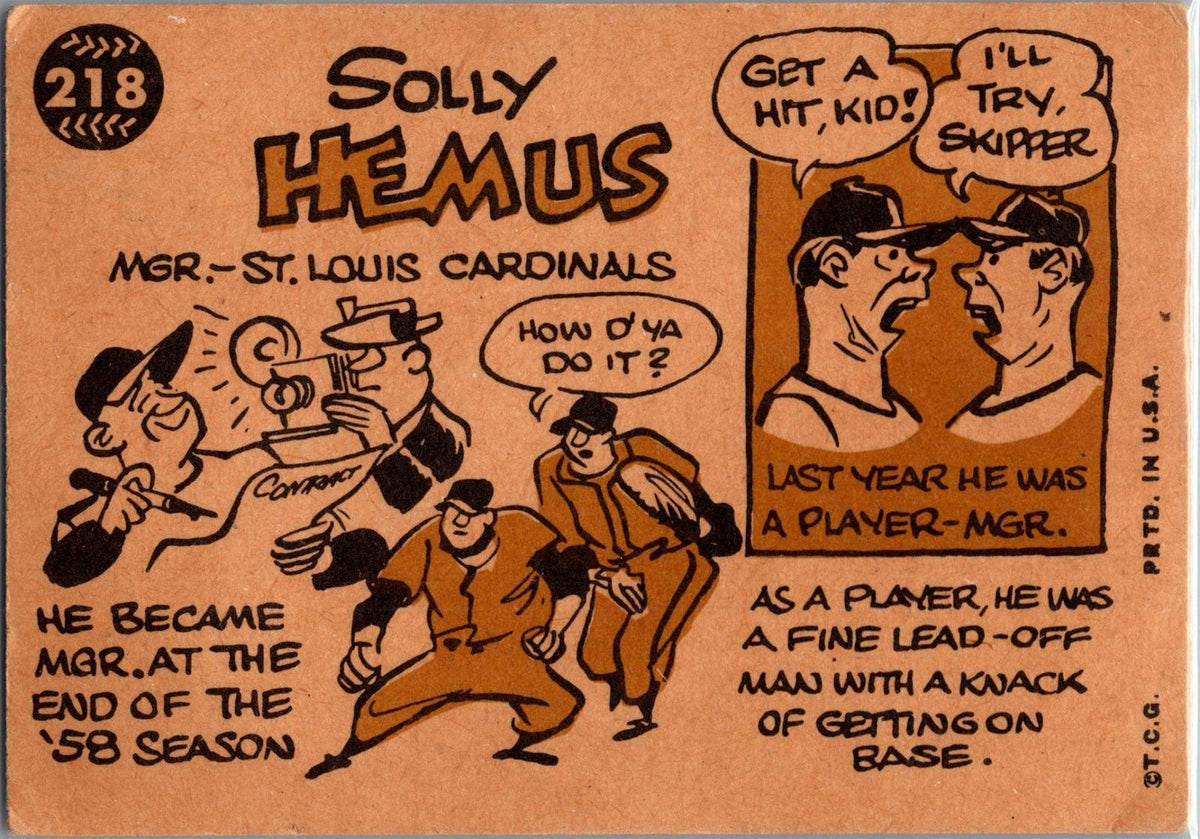 1960 Topps #218 Solly Hemus
