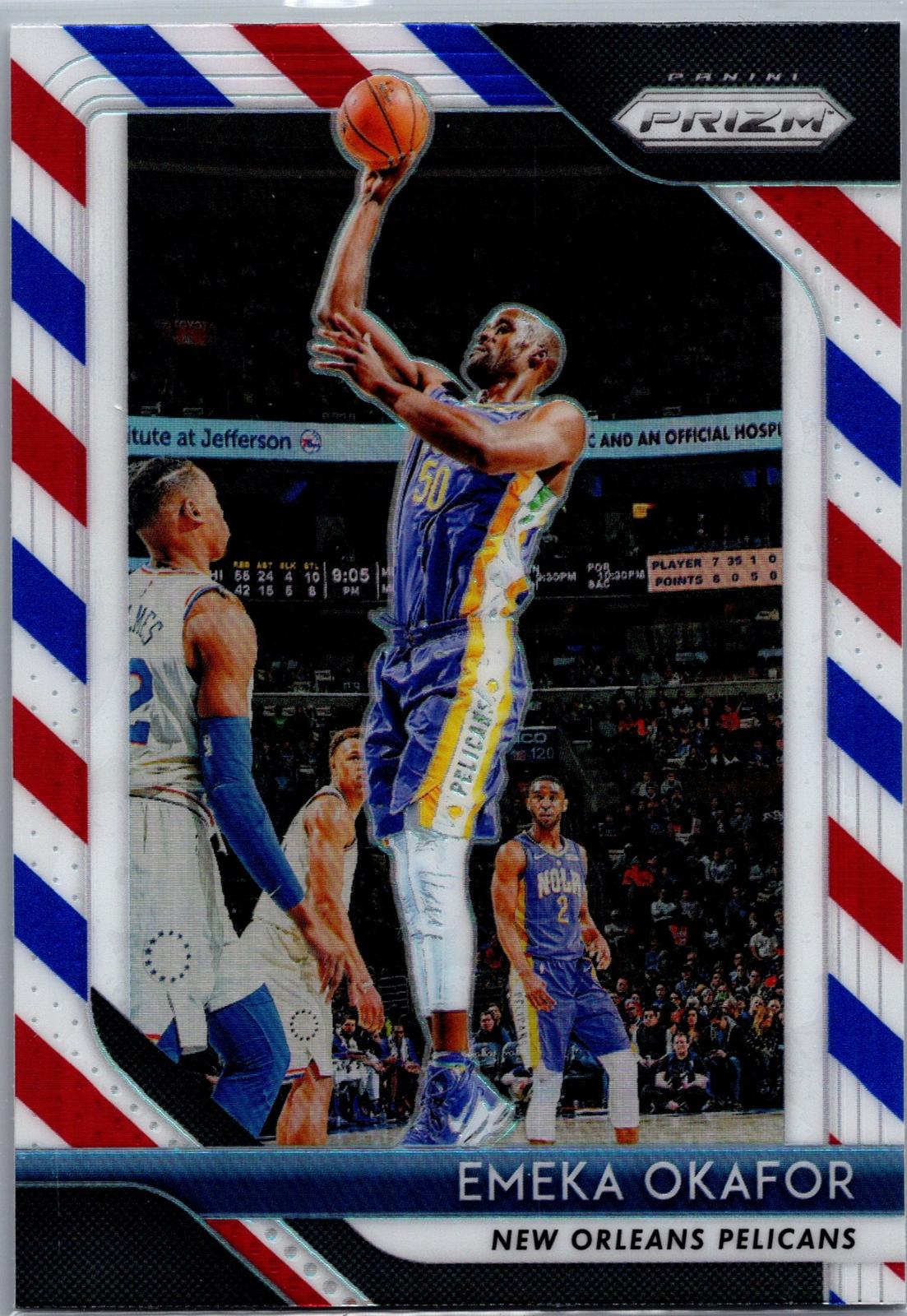 2018-19 Panini Prizm #187 Emeka Okafor Prizm Red White and Blue