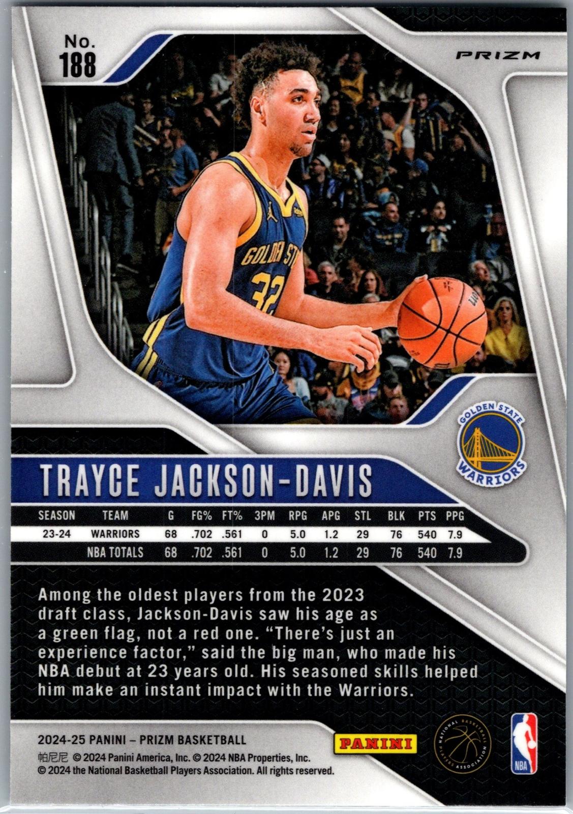 2024-25 Panini Prizm #188 Trayce Jackson-Davis Prizm Green