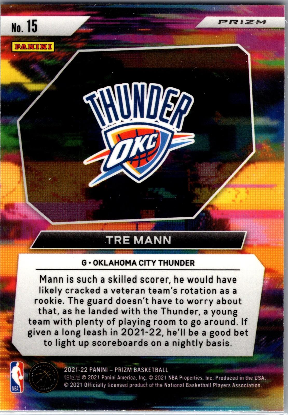 2021-22 Panini Prizm #15 Tre Mann Instant Impact Prizm Silver