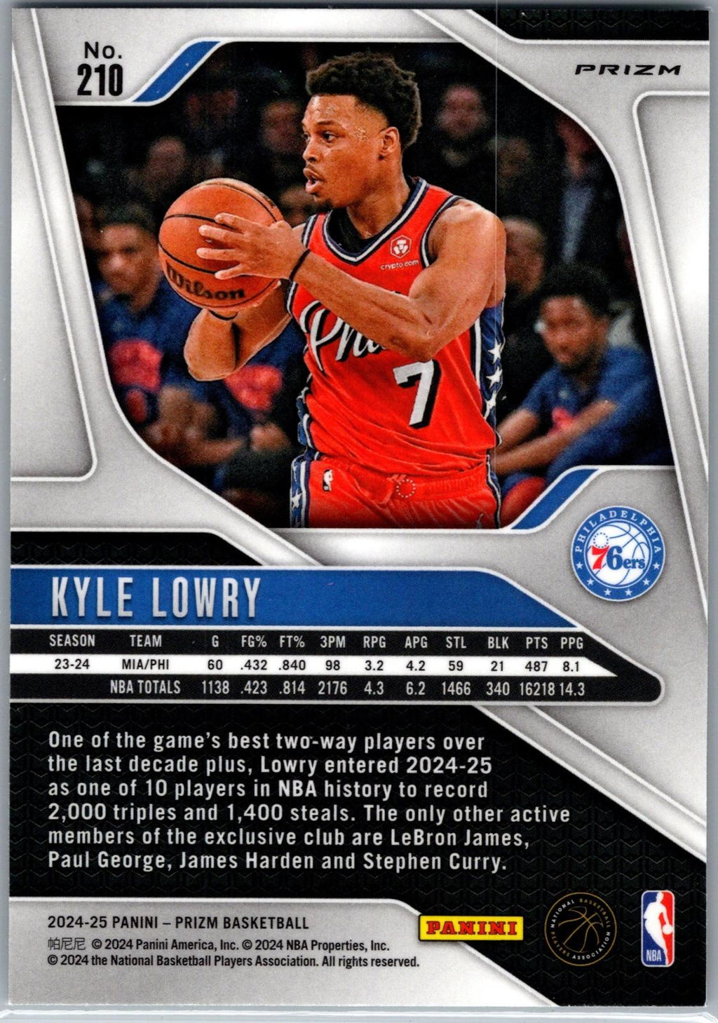 2024-25 Panini Prizm #210 Kyle Lowry Prizm Green