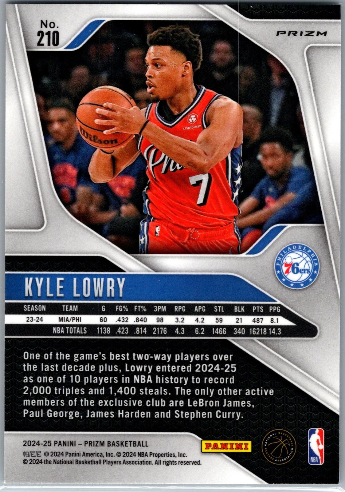 2024-25 Panini Prizm #210 Kyle Lowry Prizm Green
