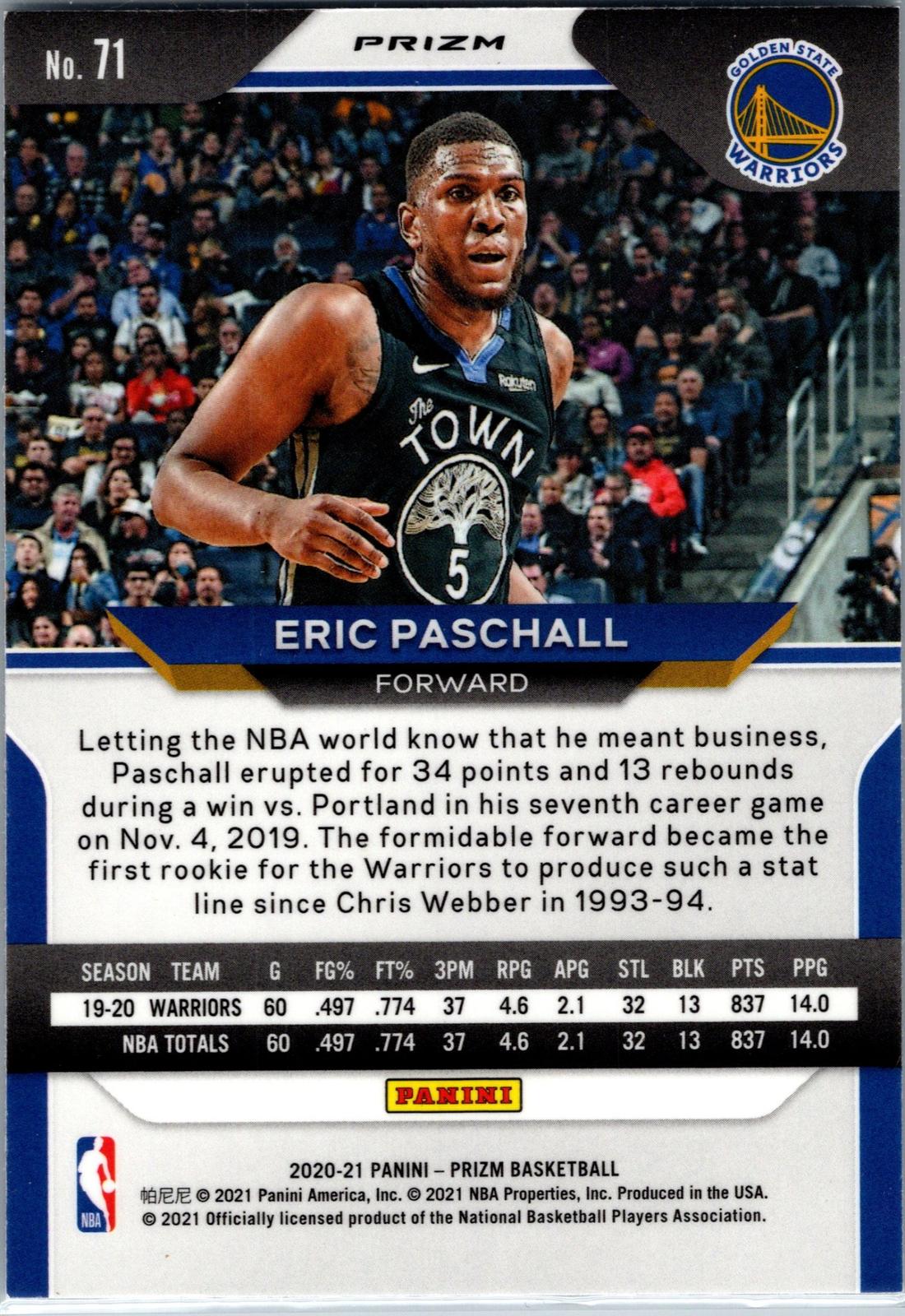 2020-21 Panini Prizm #34 Kevon Looney Silver Prizm
