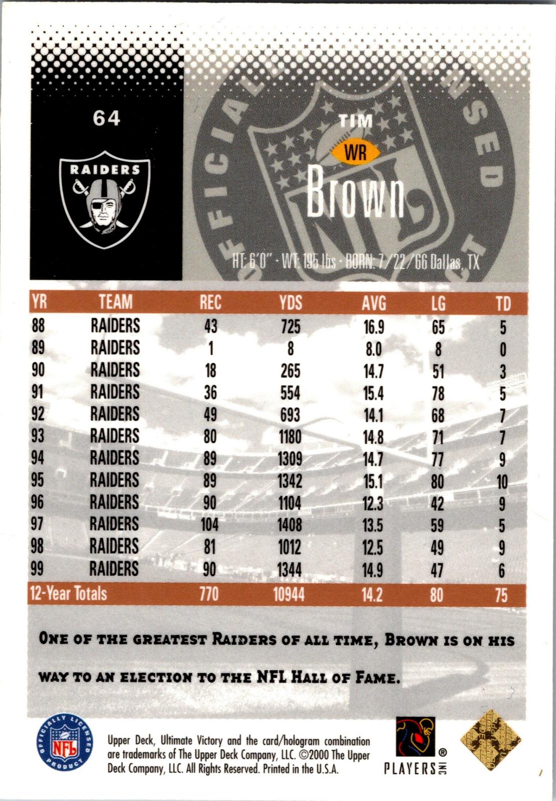2000 Upper Deck Ultimate Victory #64 Tim Brown Parallel