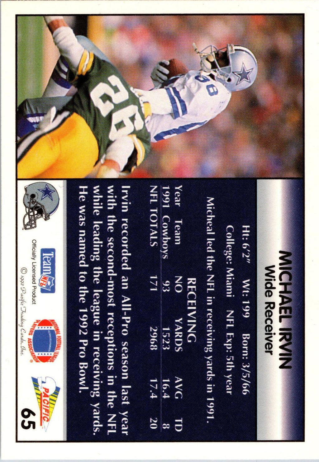 1992 Pacific #65 Michael Irvin