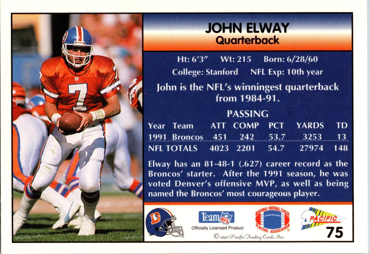 1992 Pacific #75 John Elway