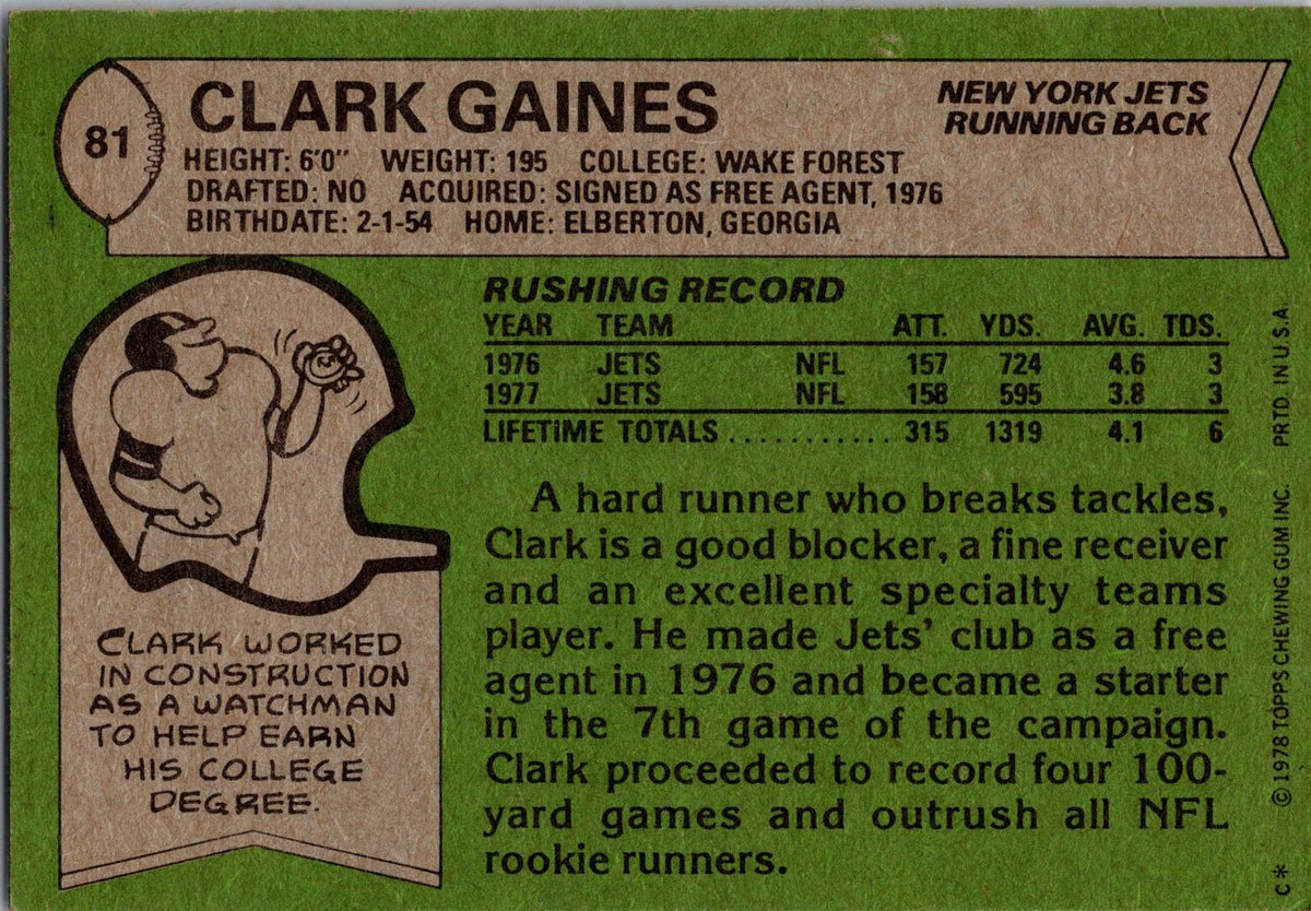 1978 Topps #81 Clark Gaines