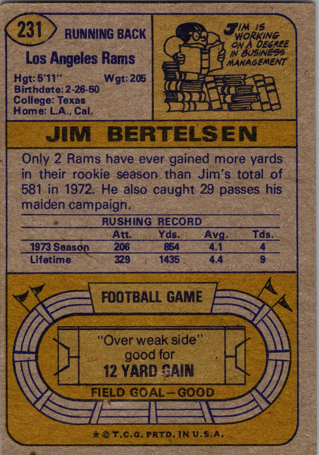 1974 Topps #231 Jim Bertelsen