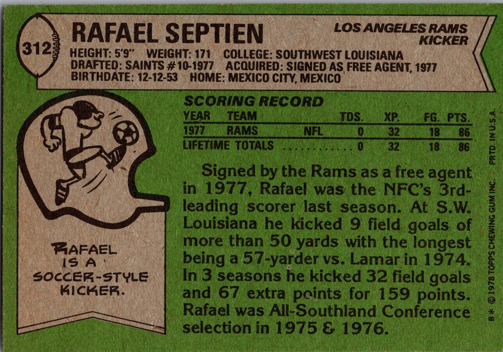1978 Topps #312 Rafael Septien