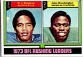 1974 Topps #328 1973 NFL Rushing Leaders (O.J. Simpson / John Brockington)