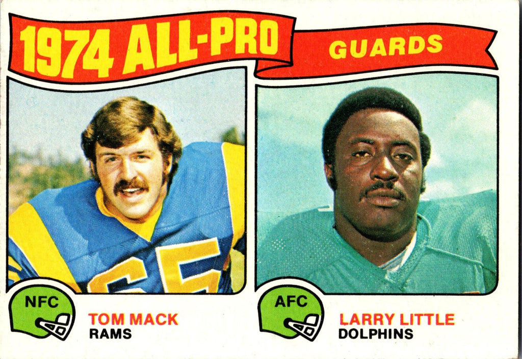 1975 Topps #203 1974 All-Pro Guards (Tom Mack / Larry Little)