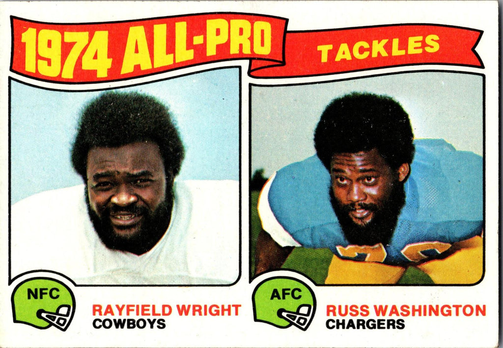 1975 Topps #202 1974 All-Pro Tackles (Rayfield Wright / Russ Washington)