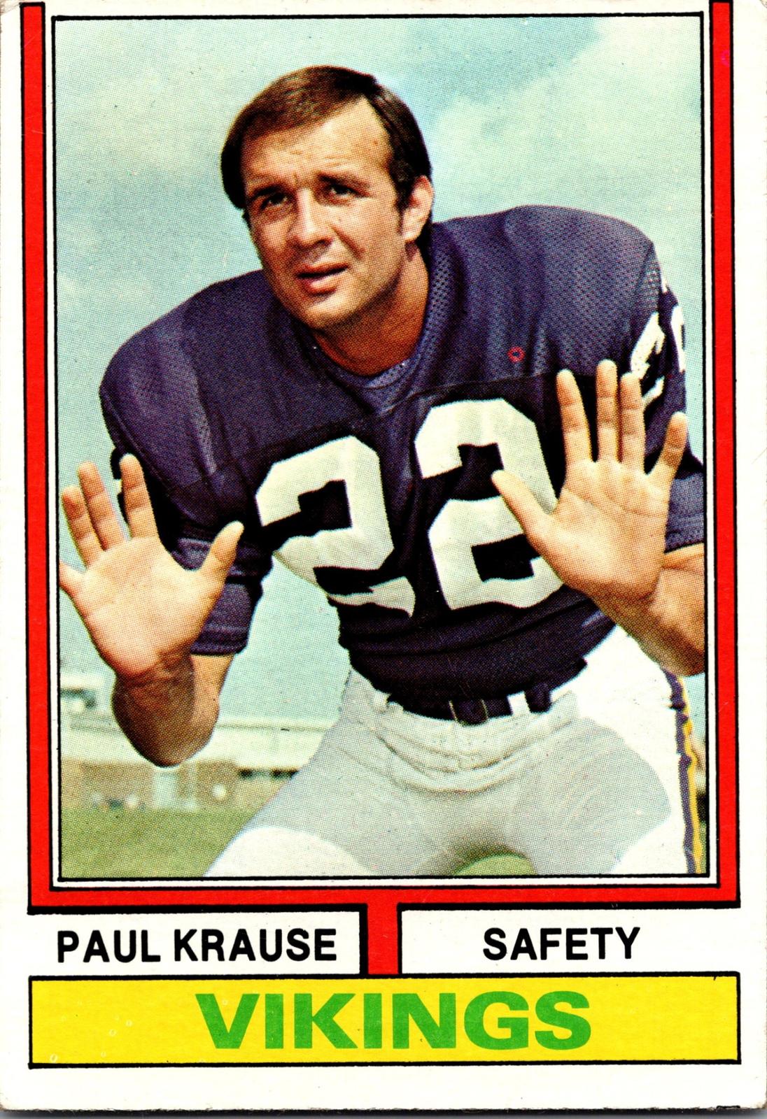 1974 Topps #82 Paul Krause