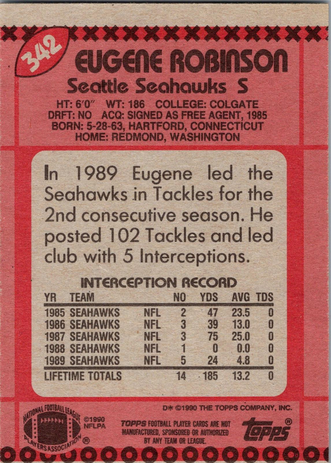 1990 Topps #342b Eugene Robinson