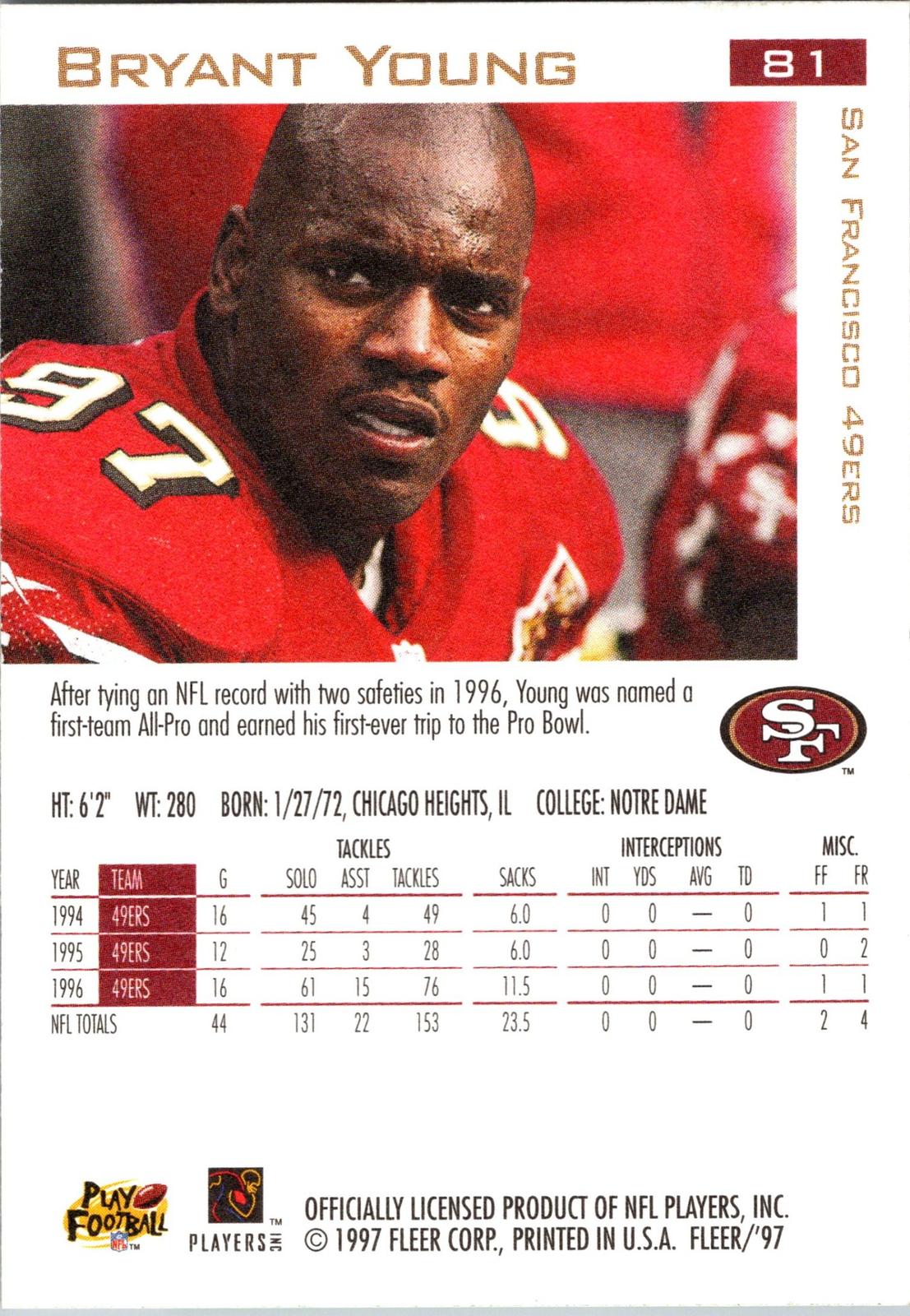 1997 Fleer #81 Bryant Young
