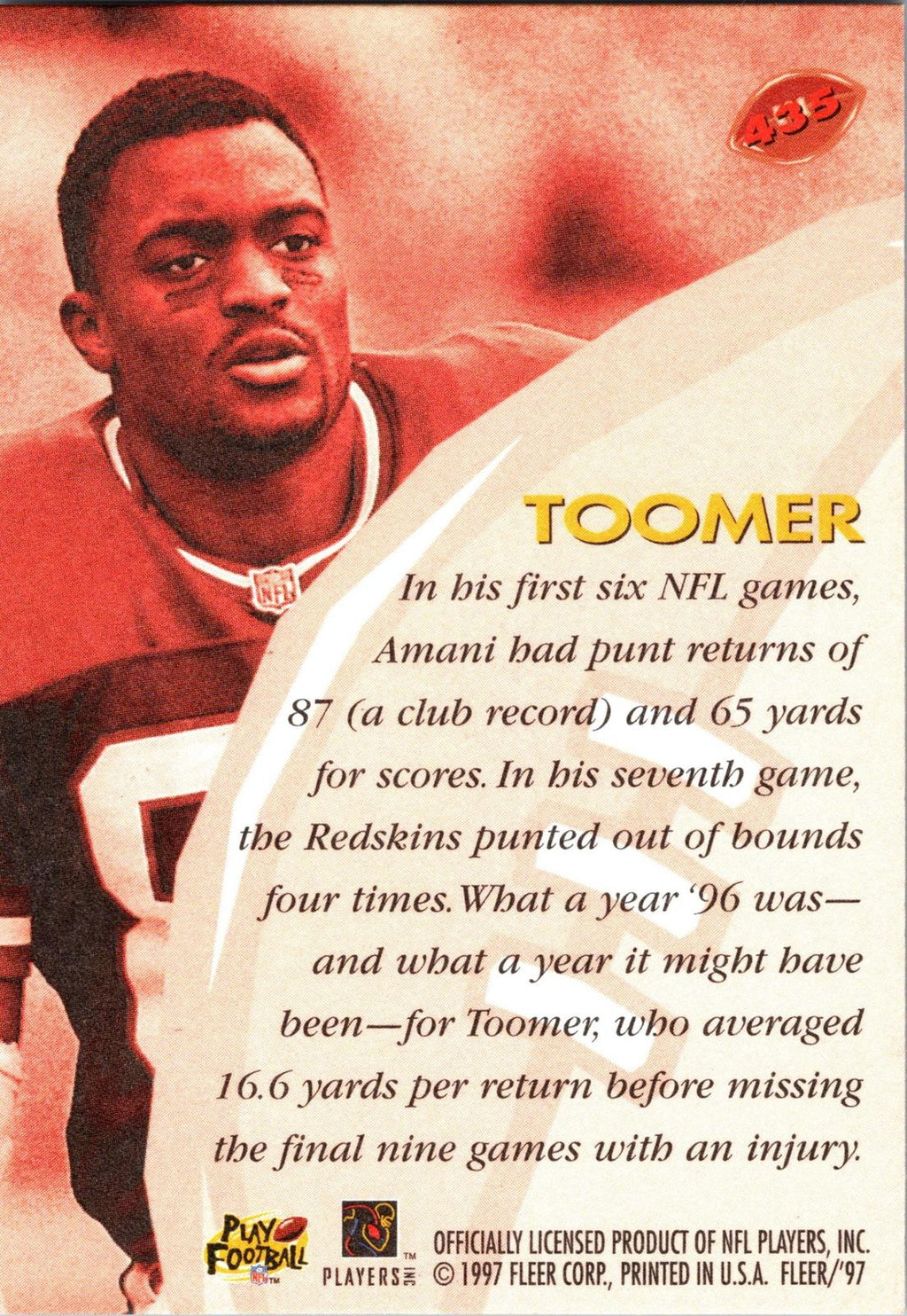 1997 Fleer #435 Amani Toomer