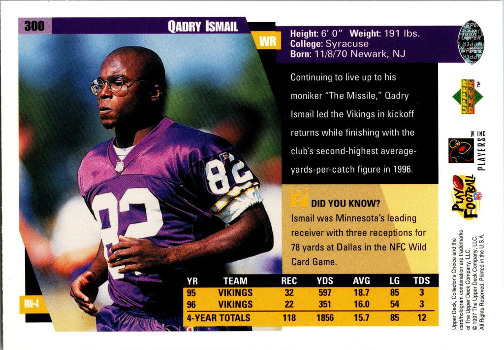 1997 Collector's Choice #300 Qadry Ismail