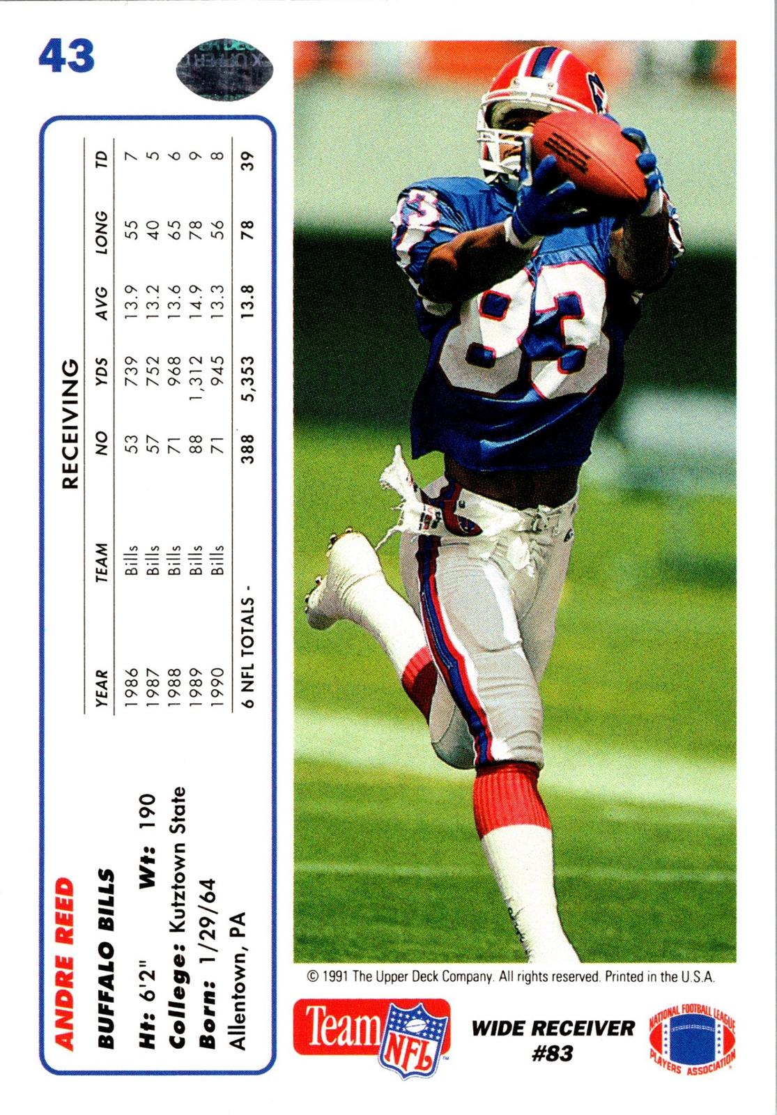 1991 Upper Deck #43 Andre Reed