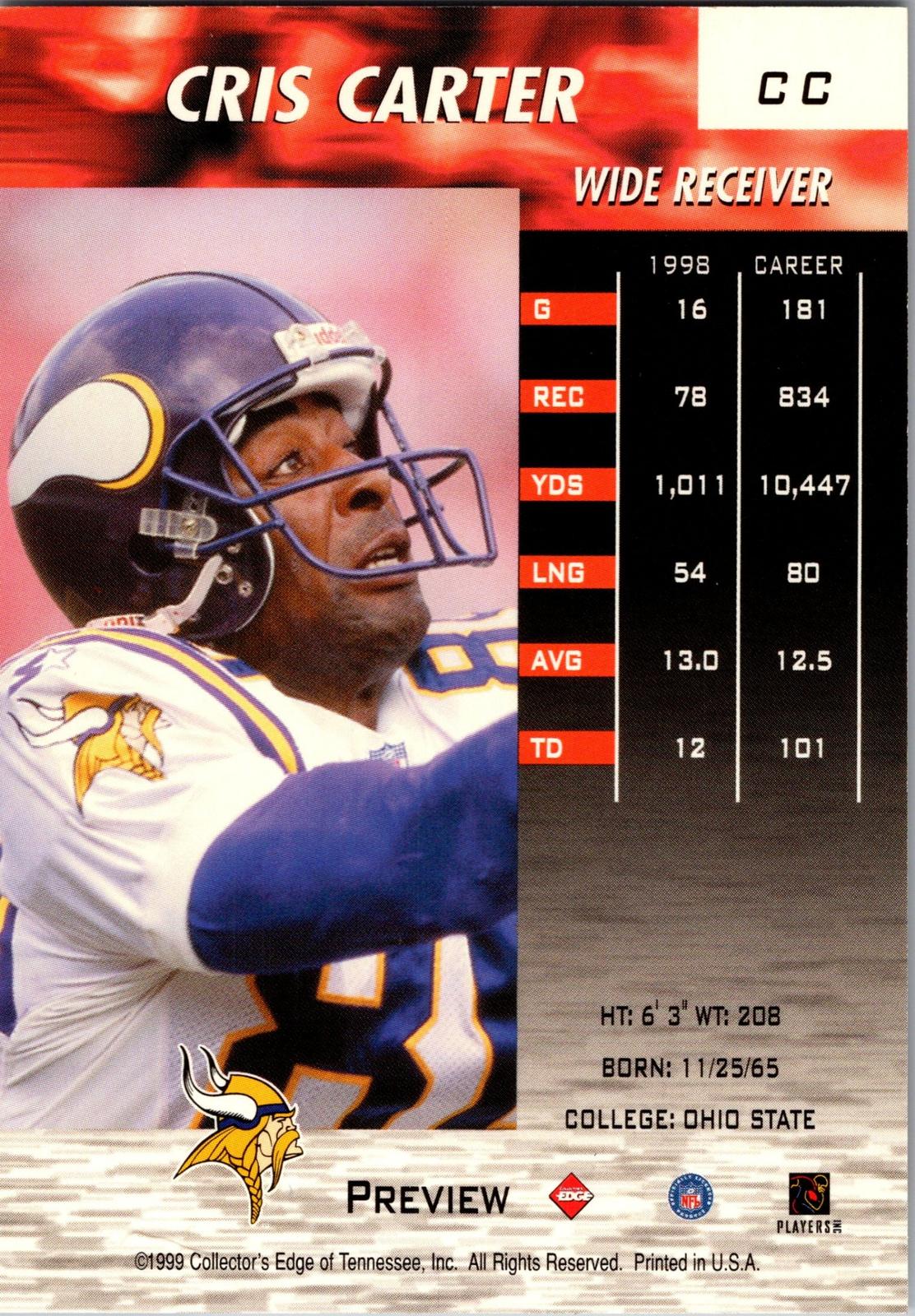 1999 Collector's Edge Fury #CC Cris Carter Previews
