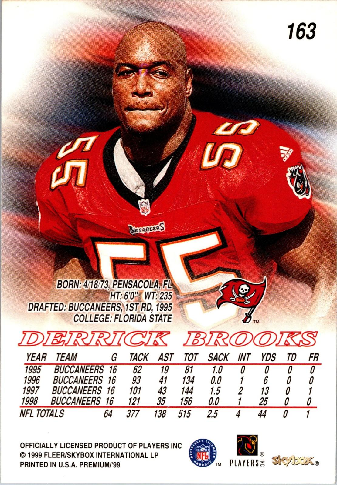 1999 SkyBox Premium #163 Derrick Brooks