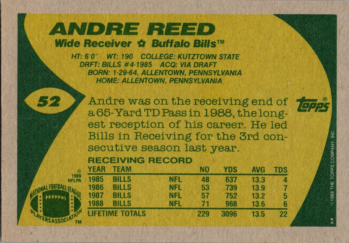 1989 Topps #52 Andre Reed