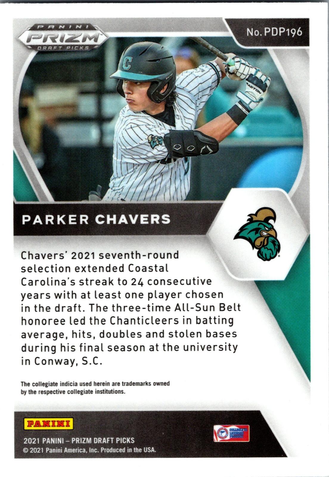 2021 Panini Prizm Draft Picks #PDP196 Parker Chavers
