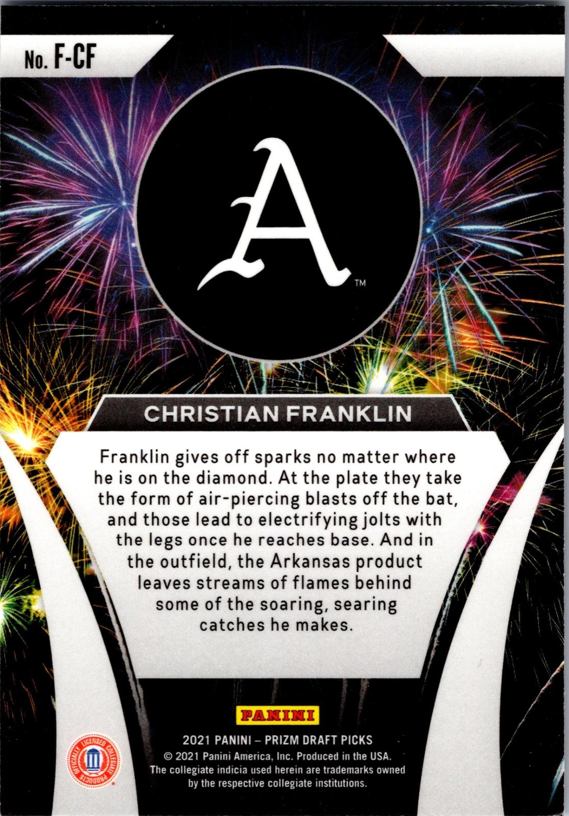 2021 Panini Prizm Draft Picks #F-CF Christian Franklin Fireworks