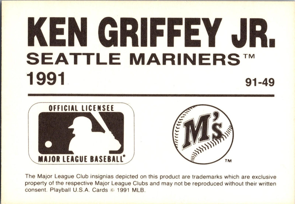 1991 Playball U.S.A. (Unlicensed) #91-49 Ken Griffey Jr.