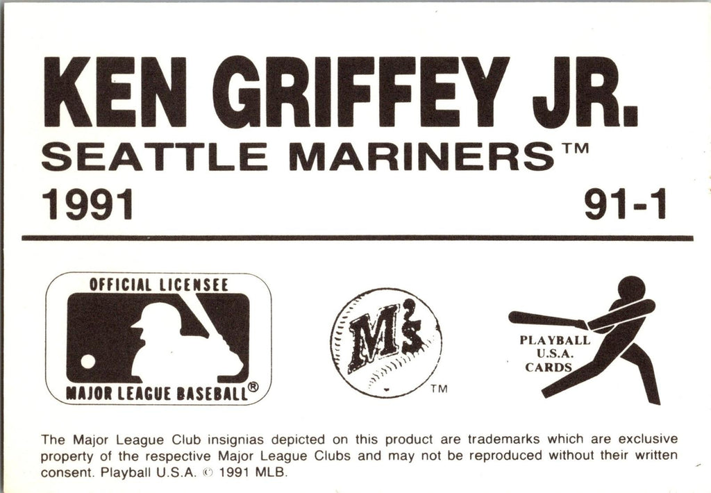 1991 Playball U.S.A. (Unlicensed) #91-1 Ken Griffey Jr.