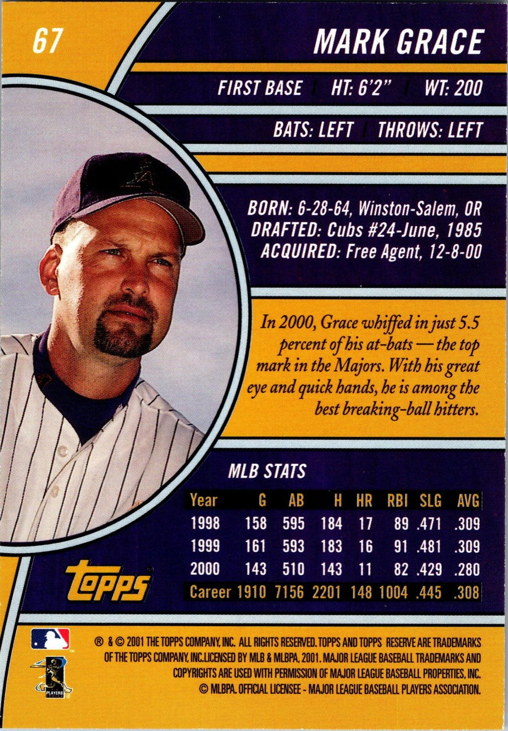 2001 Topps Reserve #67 Mark Grace