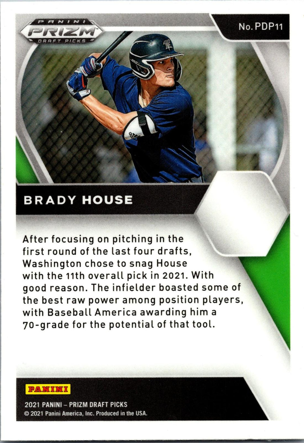 2021 Panini Prizm Draft Picks #PDP11 Brady House