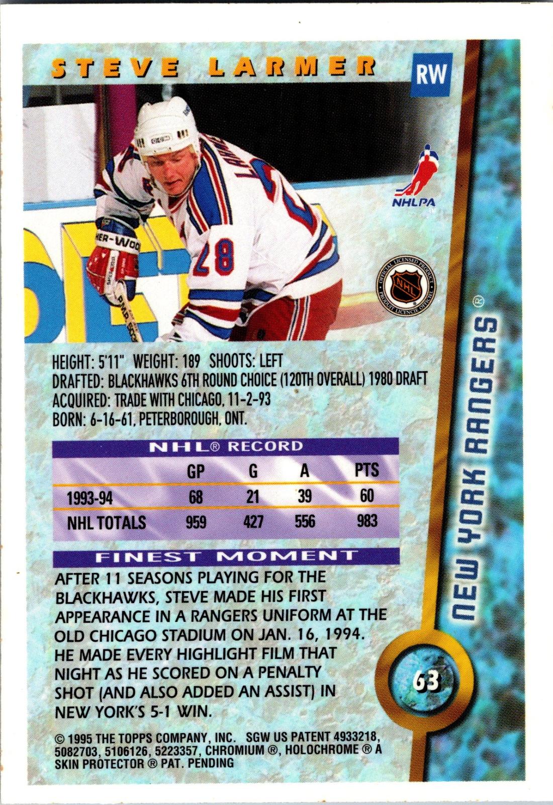1994-95 Finest #63 Steve Larmer