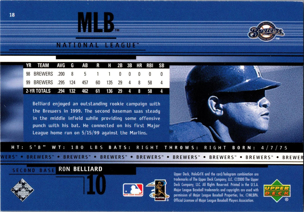 2000 Upper Deck HoloGrFX #18 Ron Belliard