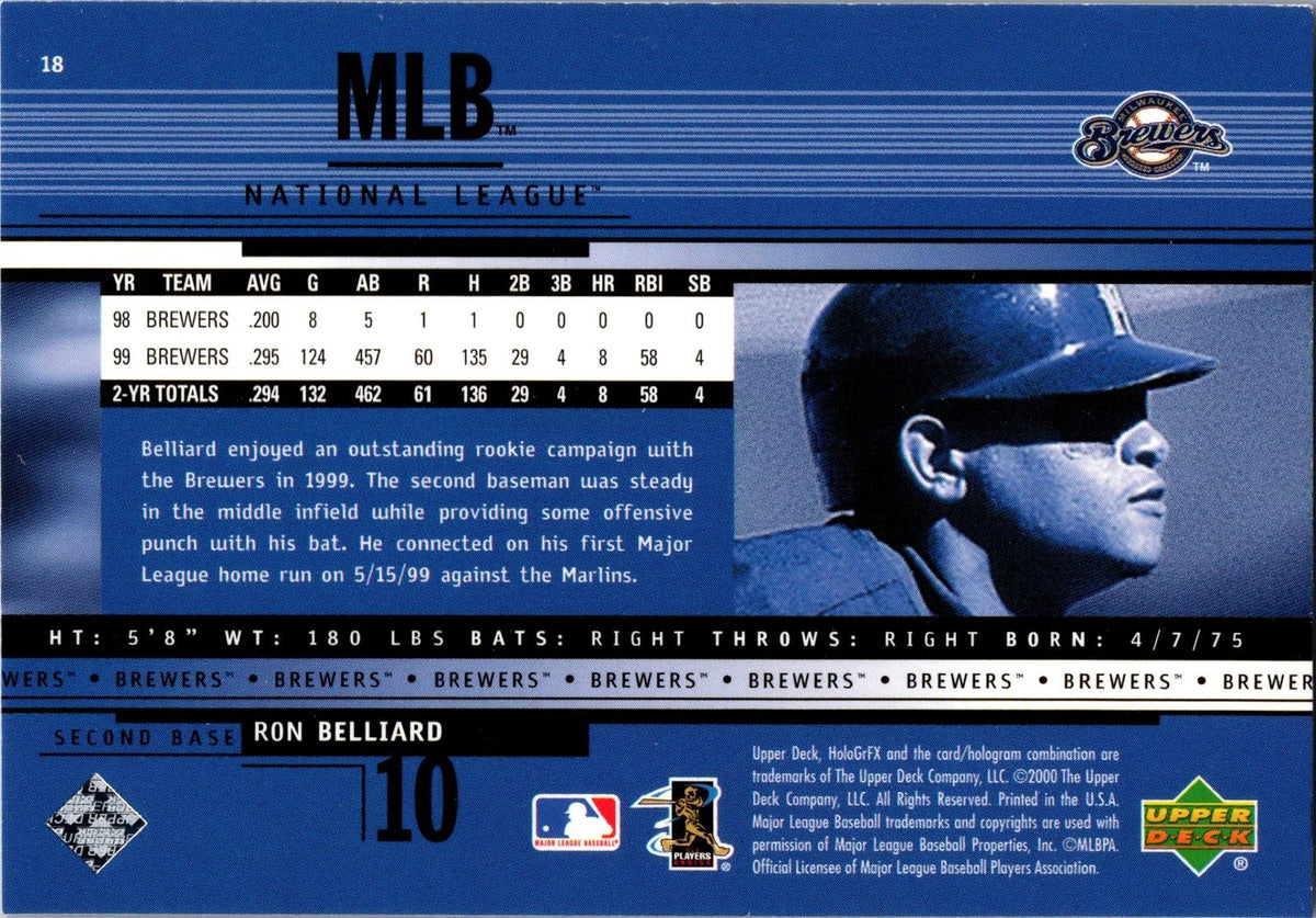 2000 Upper Deck HoloGrFX #18 Ron Belliard