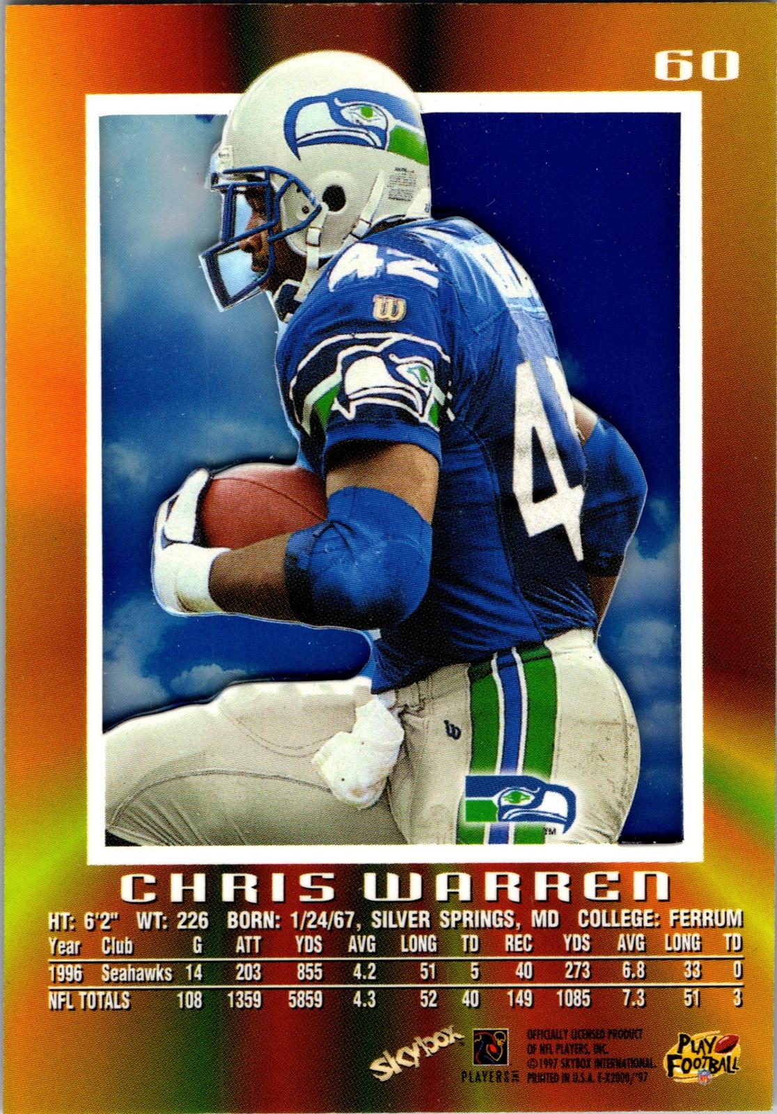 1997 SkyBox E-X2000 #60 Chris Warren