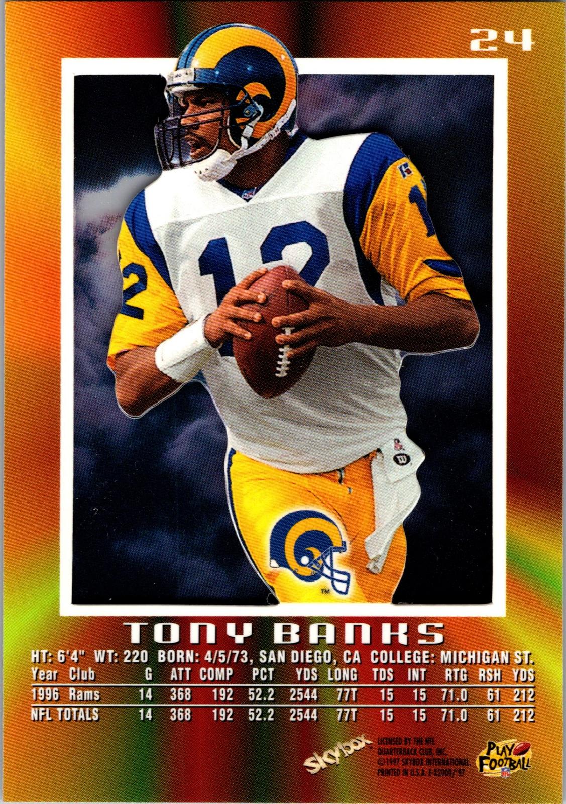 1997 SkyBox E-X2000 #24 Tony Banks