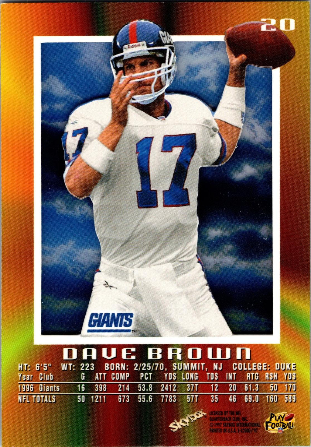 1997 SkyBox E-X2000 #20 Dave Brown
