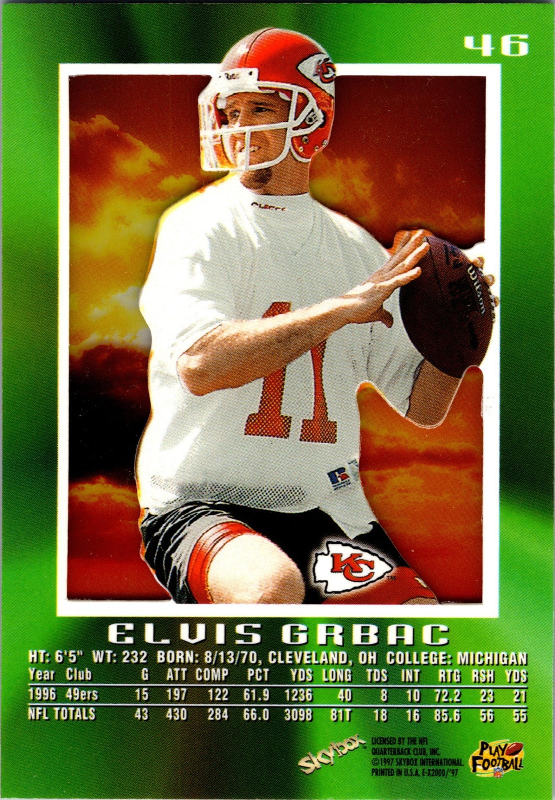 1997 SkyBox E-X2000 #46 Elvis Grbac