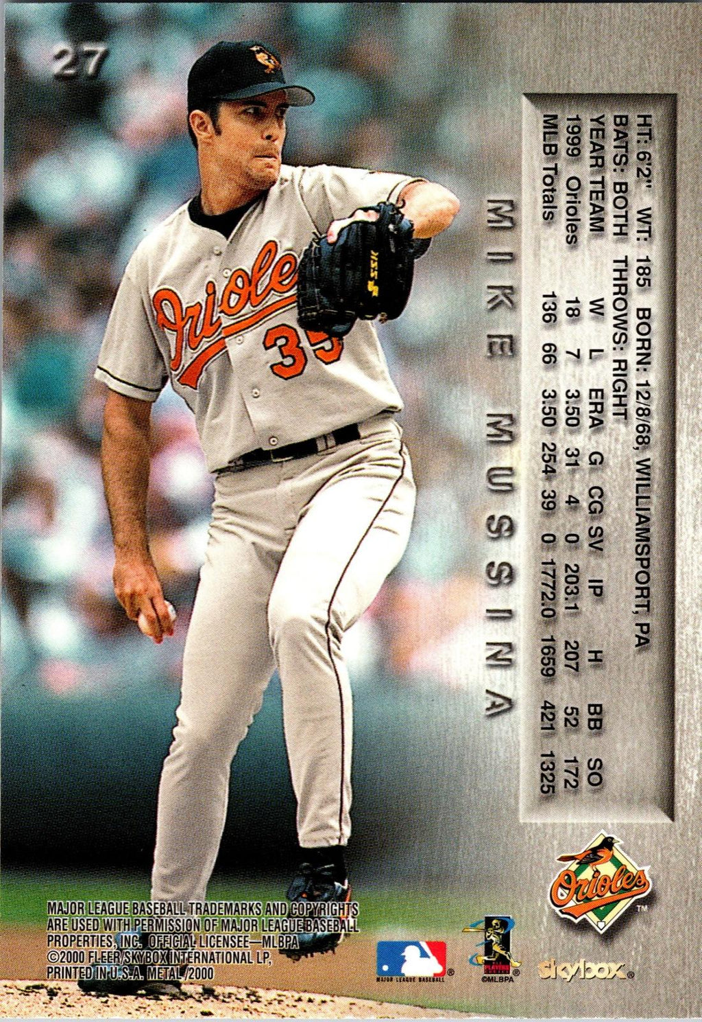 2000 Metal #27 Mike Mussina
