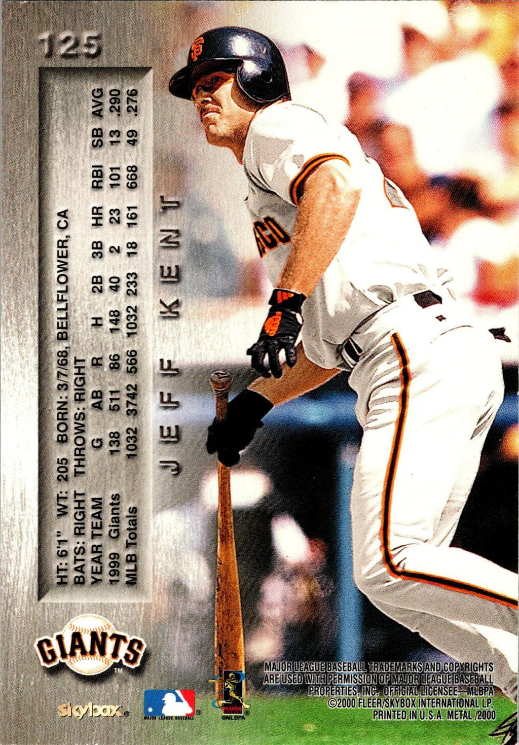 2000 Metal #125 Jeff Kent