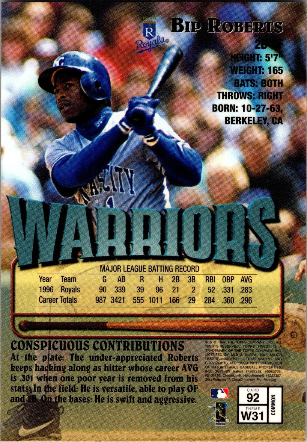 1997 Finest #92 Bip Roberts