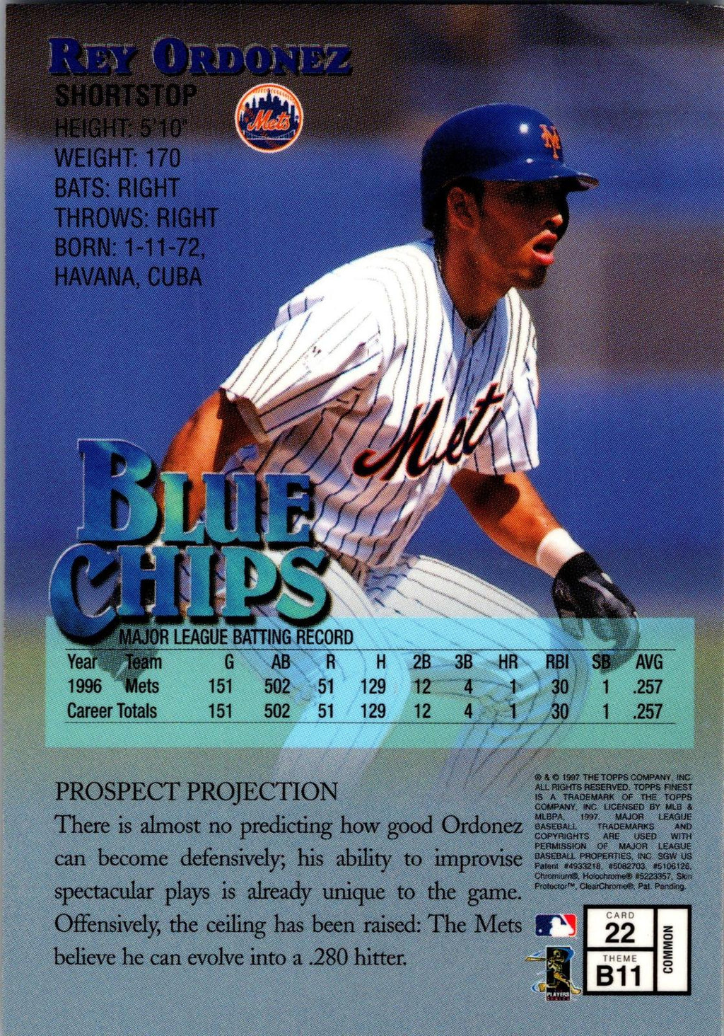 1997 Finest #22 Rey Ordonez