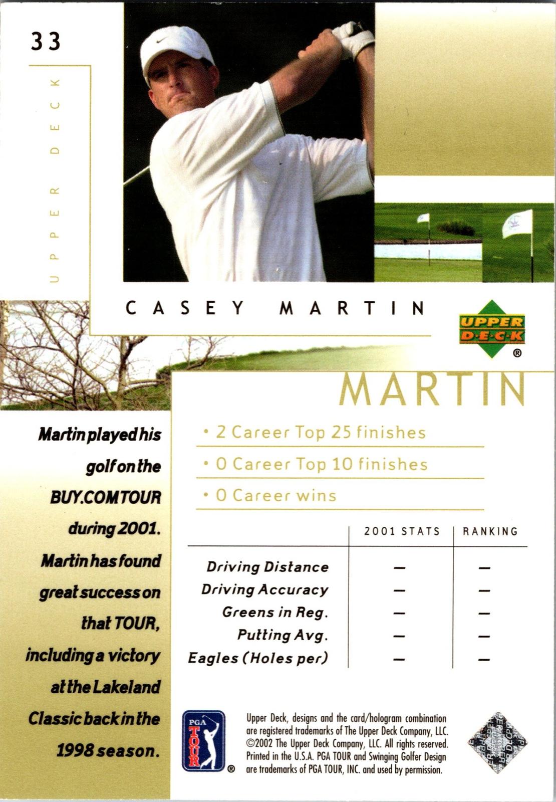 2002 Upper Deck #33 Casey Martin Silver