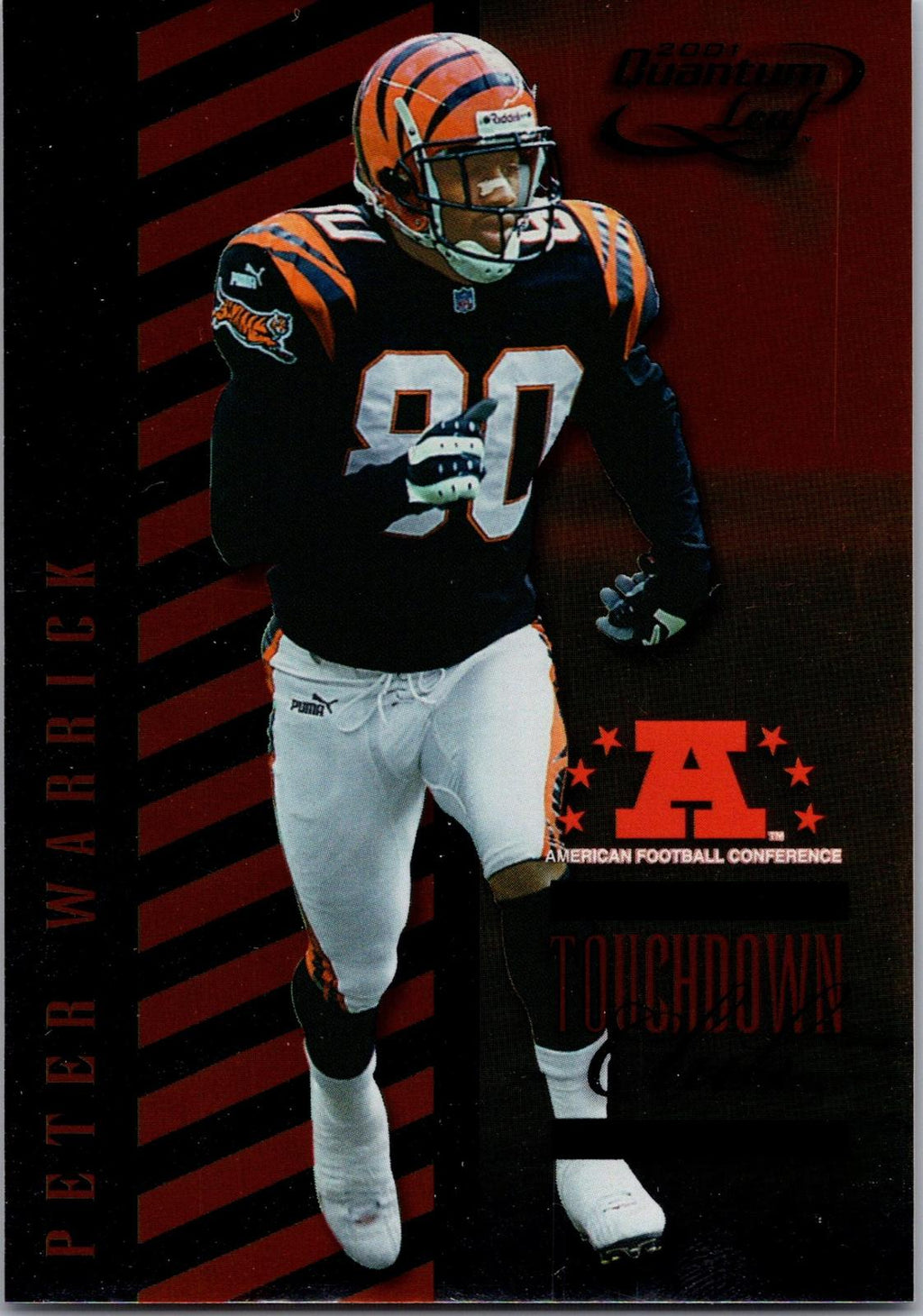 2001 Quantum Leaf #TC26 Peter Warrick Touchdown Club #/2000
