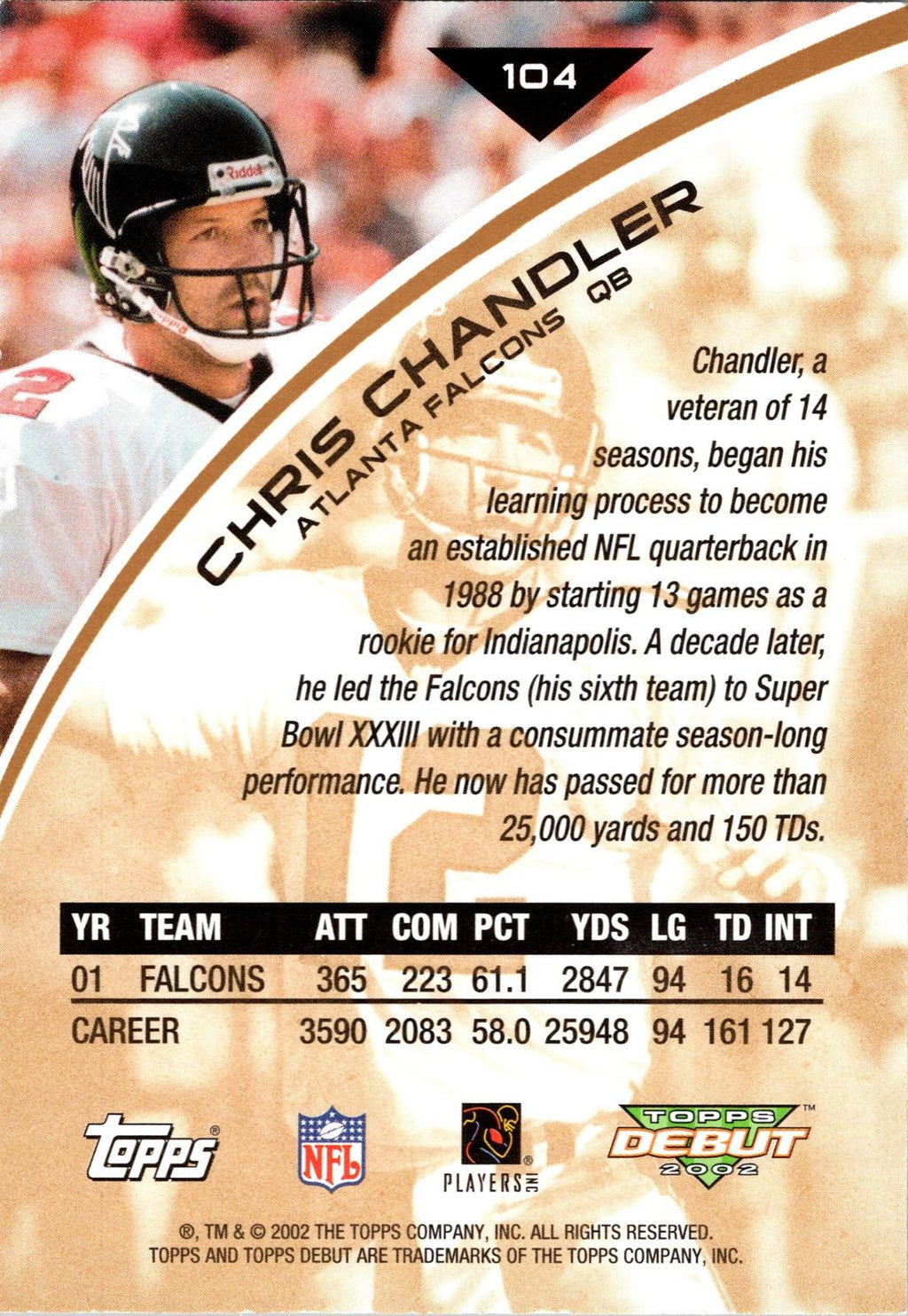 2002 Topps Debut #104 Chris Chandler