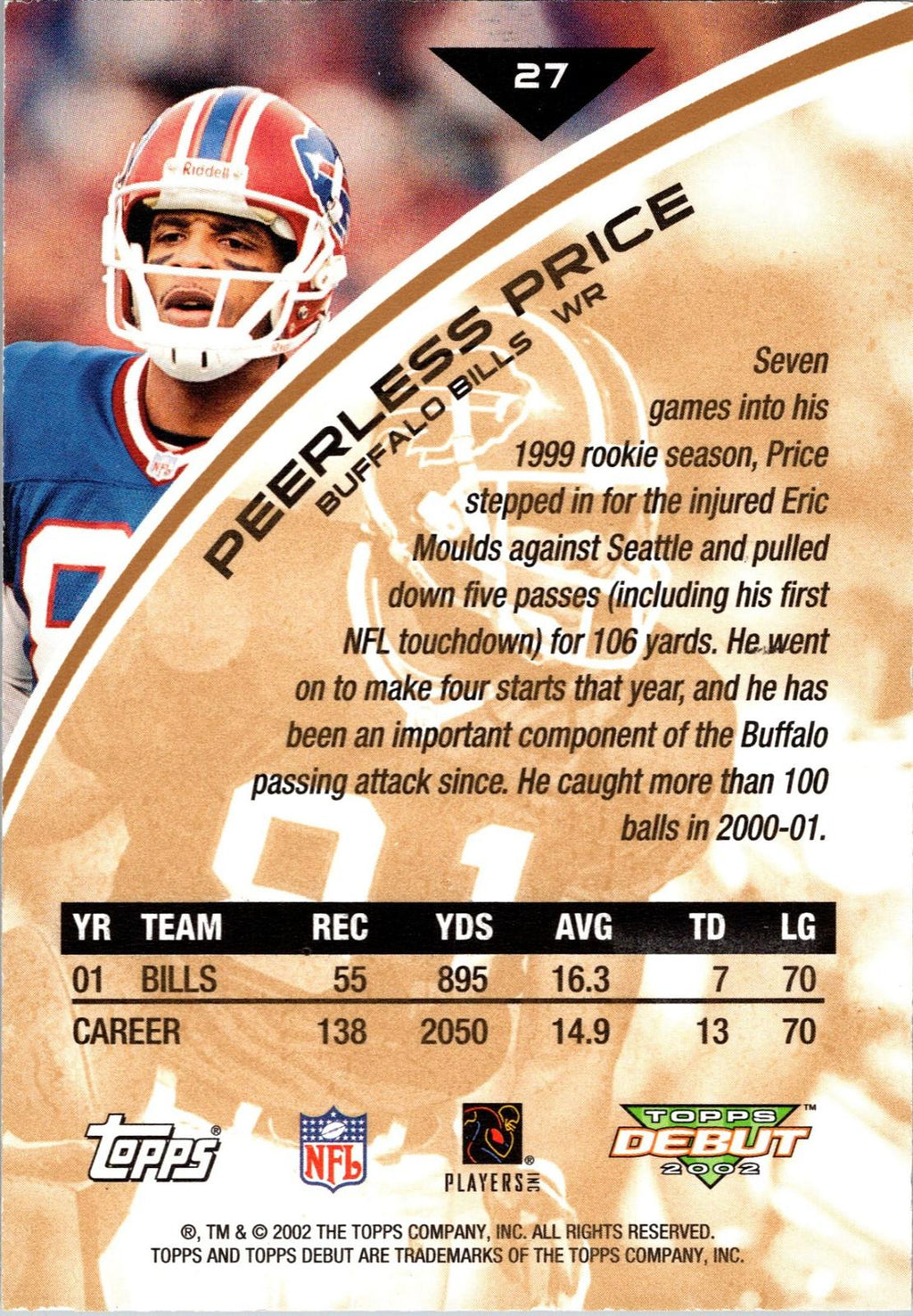 2002 Topps Debut #27 Peerless Price
