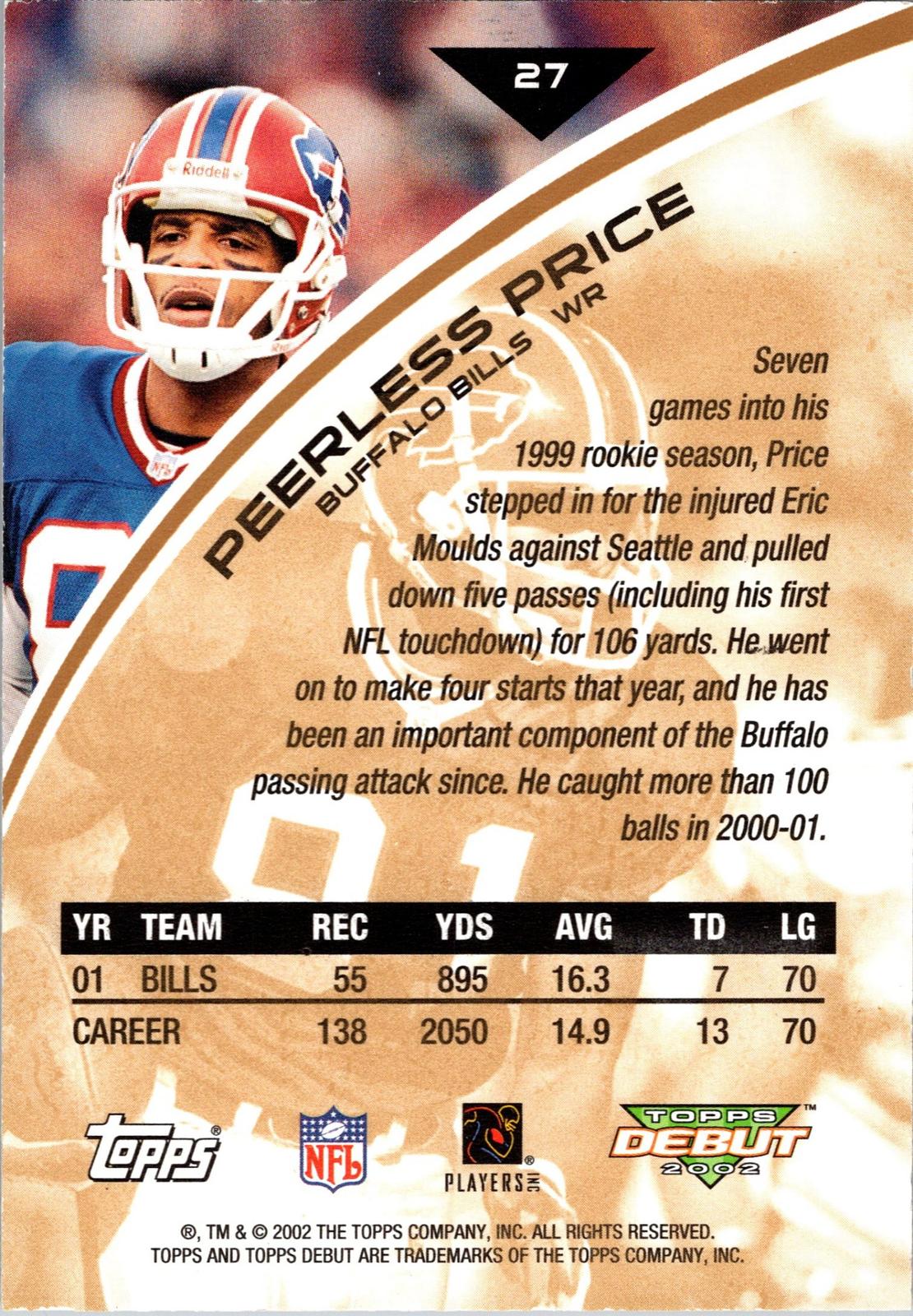 2002 Topps Debut #27 Peerless Price
