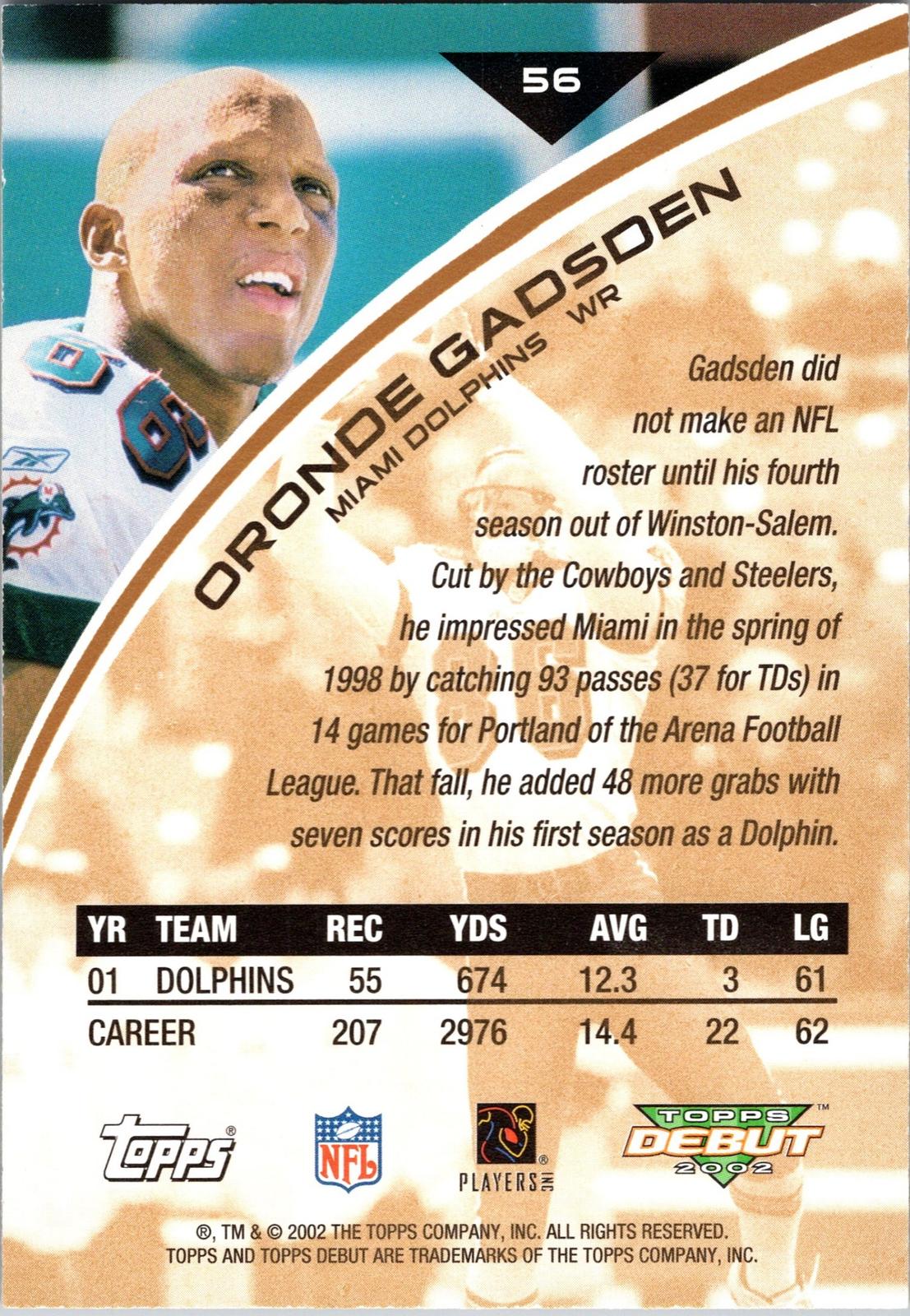2002 Topps Debut #56 Oronde Gadsden